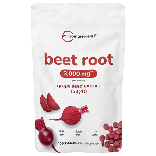 Основне фото товару Micro Ingredients, Beet Root, Червоний буряк, 400 таблеток
