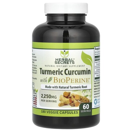 Основне фото товару Turmeric Curcumin with BioPerine 1500 mg, Куркумін, 180 капсул