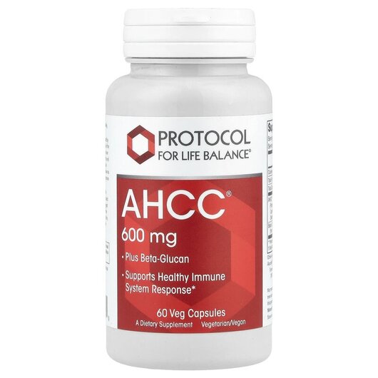 Основне фото товару AHCC Plus Beta-Glucan, Екстракт міцелію базидіоміцетів, 60 капсул