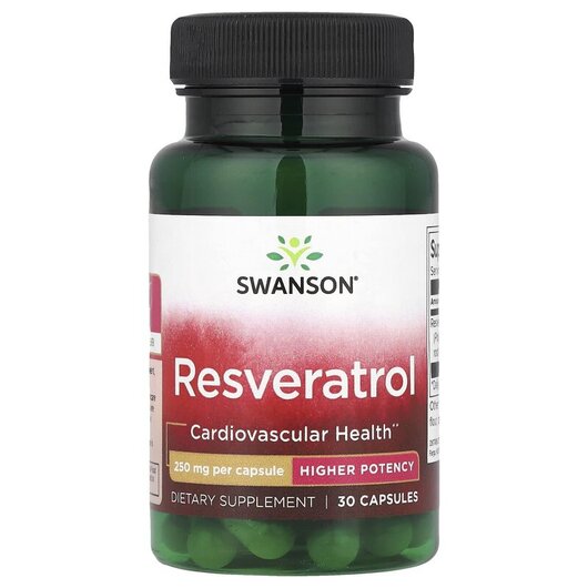 Основное фото товара Resveratrol High Potency 250 mg Основное фото товара Swanson, Ресвератрол, Resveratrol 250 mg, 30 капсул