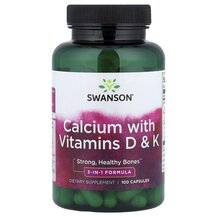 Кальцій з D3 & K2 Calcium with Vitamins D & K Swanson