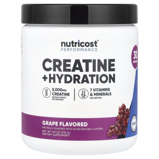 Основное фото товара Performance Creatine + Hydration Grape Основное фото товара Nutricost, Электролиты, Performance Creatine + Hydration Grape, 2
