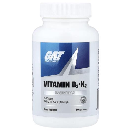 Основне фото товару GAT, Vitamin D3 & K2, Вітаміни D3 K2, 60 капсул