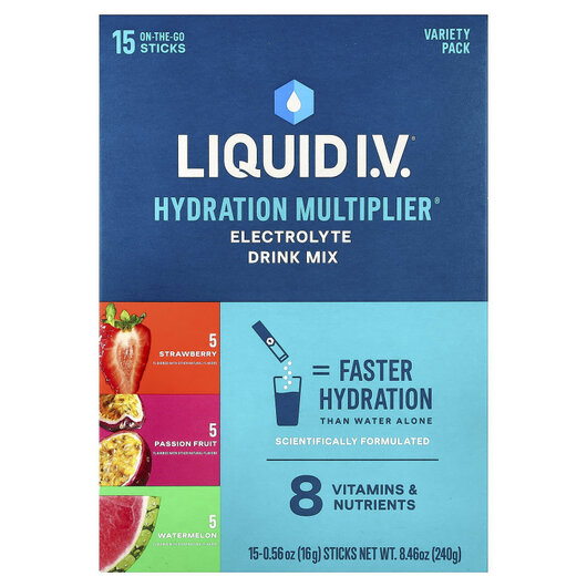 Основне фото товару Hydration Multiplier Electrolyte Drink Mix Variety Pack 16 g Each Основне фото товару Hydration Multiplier Electrolyte Drink Mix Variety Pack, Електрол