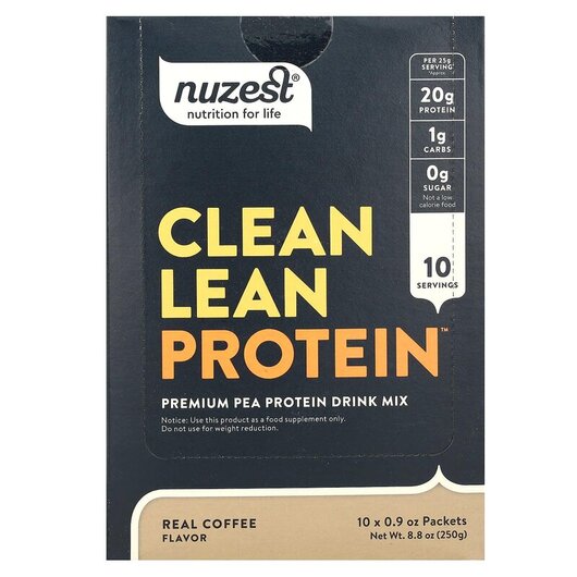 Основное фото товара Clean Lean Protein Real Coffee 10 Packets, Гороховый Протеин, 25 