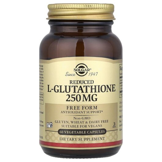 Основное фото товара Reduced L-Glutathione 250 mg Основное фото товара Solgar, L-Глутамин 250 мг, Reduced L-Glutathione 250 mg, 60 капсу