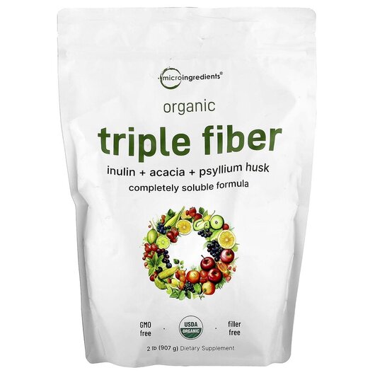 Основне фото товару Micro Ingredients, Organic Triple Fiber, Клітковина, 907 г