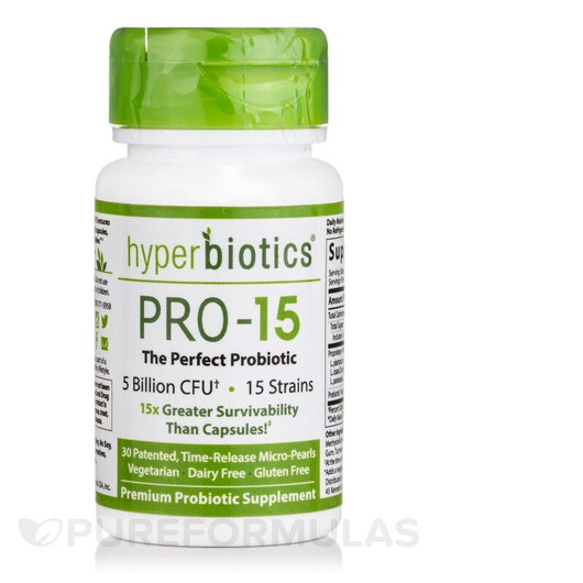 Основное фото товара PRO-15: Premium Probiotic for Gut Health Основное фото товара PRO-15: Premium, Поддержка кишечника, 30 Time-Release Micro-Pearl