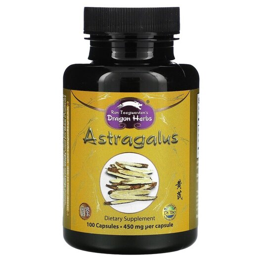 Основне фото товару Dragon Herbs, Astragalus 450 mg, Трави, 100 капсул