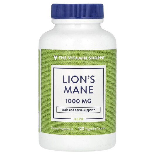 Основне фото товару TheVitaminShoppe, Lion's Mane 1000 mg, Гриби Левова Грива, 1