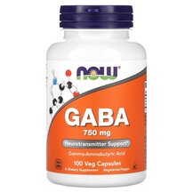 GABA 750 mg ГАМК 750 мг NOW Foods 100 капсул