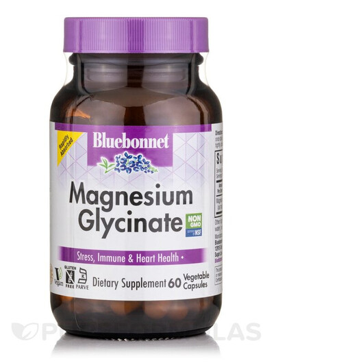 Основне фото товару Bluebonnet Nutrition, Magnesium Glycinate, Гліцинат магнію, 60 ка