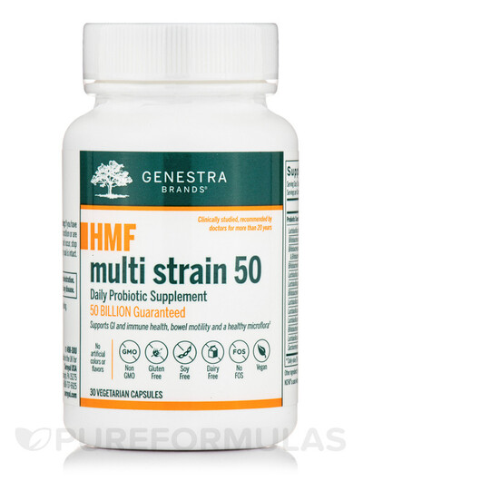 Основне фото товару Genestra, HMF Multi Strain 50, Пробіотики, 30 капсул