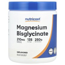 Magnesium Bisglycinate Unflavored Магний Nutricost 250 г
