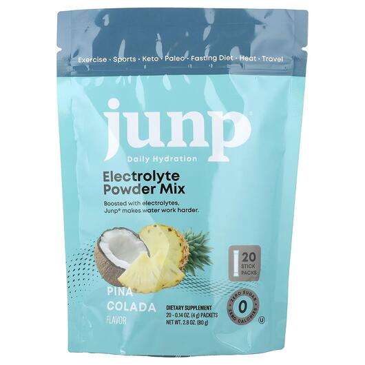 Основне фото товару Electrolyte Powder Mix Pina Colada Основне фото товару JUNP Hydration, Electrolyte Powder Mix Pina Colada, Електроліти,