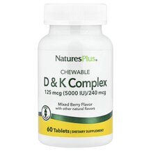 Chewable D &amp; K Complex Mixed Berry Витамин K2 Natures