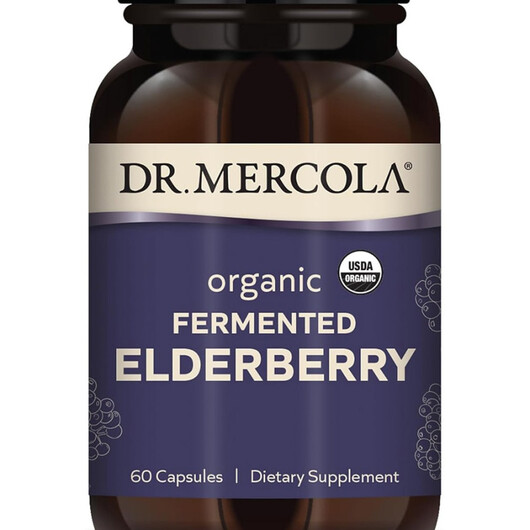 Основне фото товару Organic Fermented Elderberry Основне фото товару Dr. Mercola, Organic Fermented Elderberry, Чорна Бузина, 60 капсу