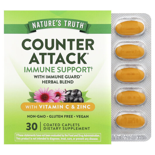 Основное фото товара Counter Attack with Vitamin C & Zinc Основное фото товара Counter Attack with Vitamin C & Zinc, Поддержка иммунитета, 3