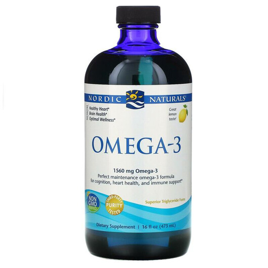 Основное фото товара Nordic Naturals, Омега 3, Omega-3 Lemon 1560 mg, 473 мл