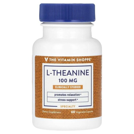 Основне фото товару L-Theanine 100 mg Основне фото товару TheVitaminShoppe, L-Theanine 100 mg, L-Теанін, 60 капсул