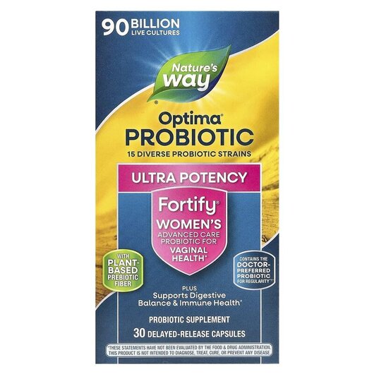 Основное фото товара Fortify Optima Women's Probiotic + Prebiotics Advanced Care 90 Billion Основное фото товара Fortify Optima Women's Probiotic + Prebiotics, Пробиотики дл
