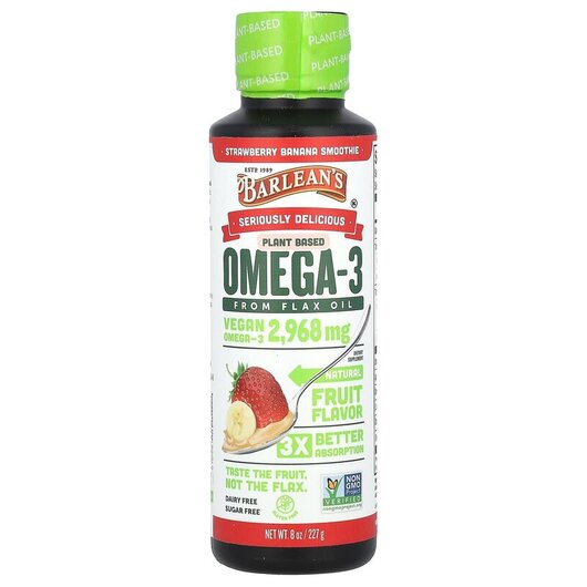 Основне фото товару Plant Based Omega-3 from Flax Oil Strawberry Banana Smoothie, Оме
