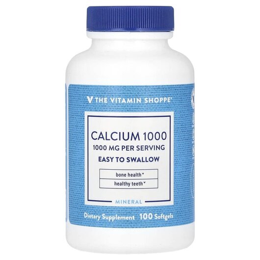 Основне фото товару Calcium 1000 1000 mg Основне фото товару TheVitaminShoppe, Calcium 1000 1000 mg, Кальцій, 100 капсул