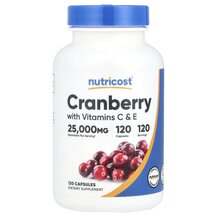Журавлина Cranberry with Vitamins C & E Nutricost