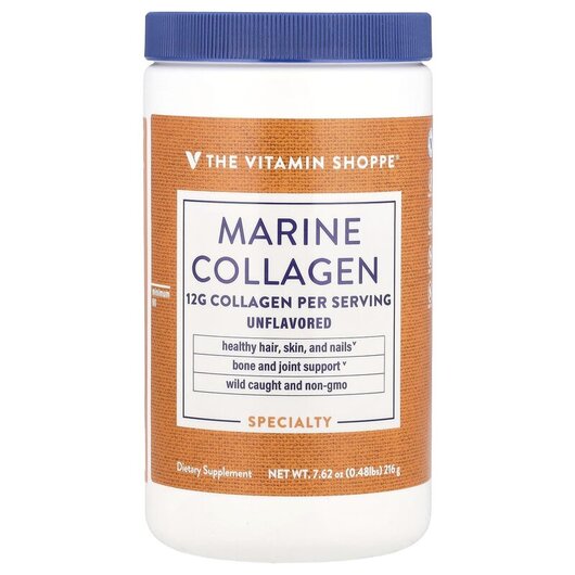 Основное фото товара TheVitaminShoppe, Коллаген, Marine Collagen Unflavored, 216 г