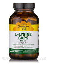 L-Лізин L-Lysine 500 mg with B-6 Country Life 100 капсул L-Лізин L-Lysine 500 mg with B-6 Country Life 100 капсул