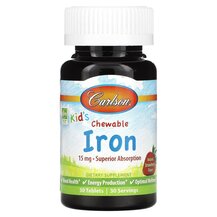 Залізо 15 мг Kid's Chewable Iron Carlson 30 таблеток Залізо 15 мг Kid's Chewable Iron Carlson 30 таблеток