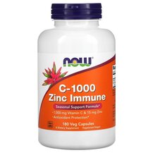 Віта мін C та Цинк C-1000 Zinc Immune NOW Foods 180 капсул
