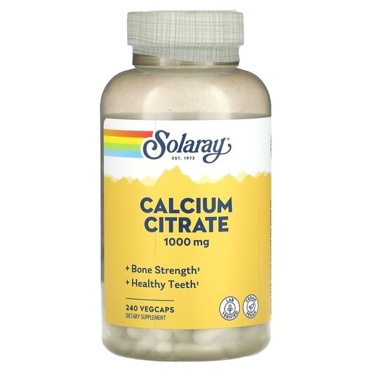 Основное фото товара Solaray, Кальция Цитрат 250 мг, Calcium Citrate 250 mg, 240 капсу