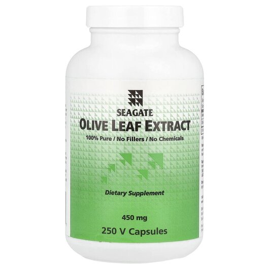 Основне фото товару Seagate, Olive Leaf Extract 450 mg, Оливкове листя, 250 капсул