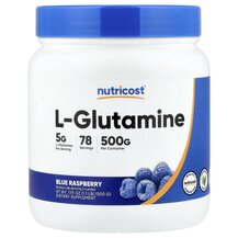 L-Глутамін L-Glutamine Blue Raspberry Nutricost 500 г