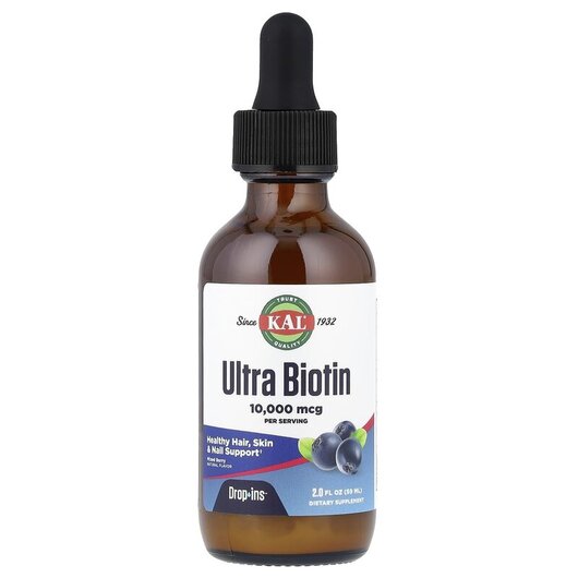 Основное фото товара Ultra Biotin 10000 mcg Natural Mixed Berry Flavor Основное фото товара KAL, Ультра Биотин 10000 мкг, Ultra Biotin 10000 mcg, 59 мл