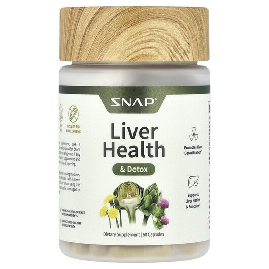 Основное фото товара Liver Health & Detox Основное фото товара Snap Supplements, Поддержка печени, Liver Health & Detox, 60