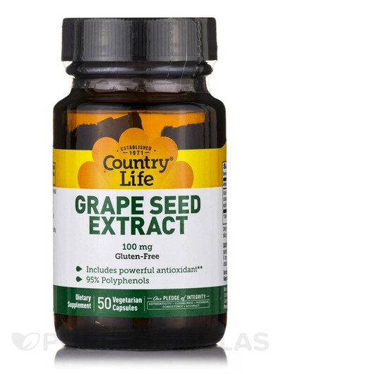 Основне фото товару Grape Seed Extract 100 mg, Екстракт виноградних кісточок, 50 капс