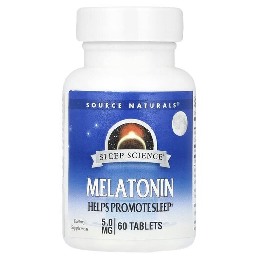 Основное фото товара Sleep Science Melatonin 5 mg Основное фото товара Source Naturals, Мелатонин, Sleep Science Melatonin 5 mg, 60 табл