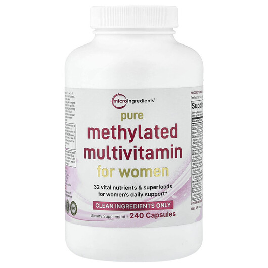 Основне фото товару Pure Methylated Multivitamin For Women, Омега 3 6 9, 240 капсул