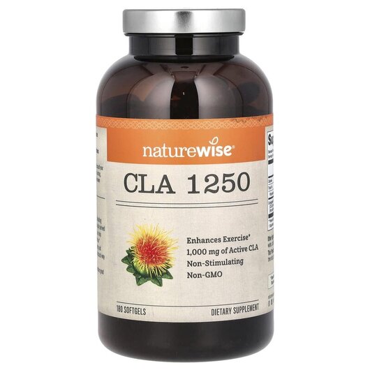 Основне фото товару Naturewise, CLA 1250 1000 mg, Лінолева кислота, 180 капсул