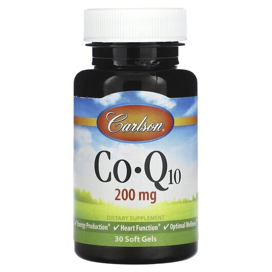 Основное фото товара Carlson, Коэнзим CoQ10, Co-Q10 200 mg, 30 капсул