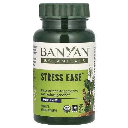 Основне фото товару Banyan Botanicals, Stress Ease, Підтримка стресу, 90 таблеток