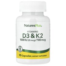 Vitamin D3 K2 1000 IU 100 mcg Витамины D3 + K2 Natures