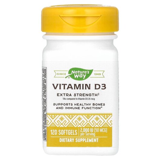 Основное фото товара Витамин D3, Vitamin D3 Extra Strength 2000 IU 50 mcg, 120 капсул