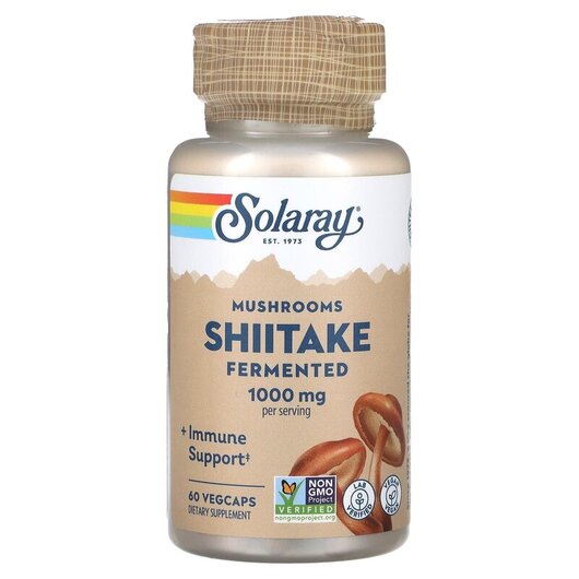 Основное фото товара Solaray, Грибы Шиитаке, Fermented Shiitake Mushrooms 500 mg, 60 к