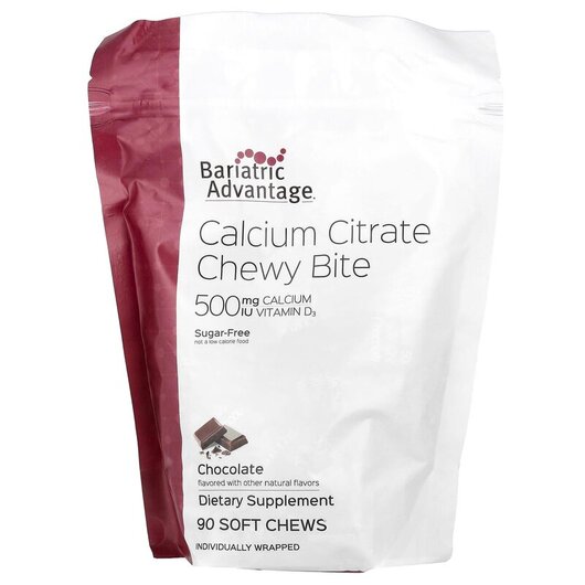 Основное фото товара Calcium Citrate Chewy Bite Sugar-Free Chocolate, Кальция Цитрат, 