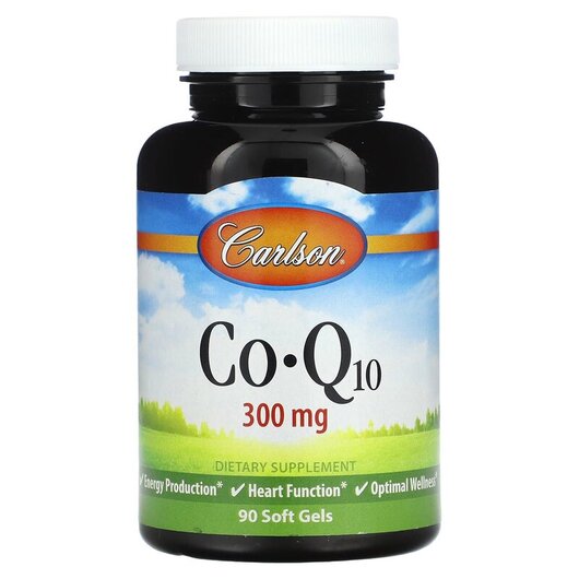 Основное фото товара Carlson, Коэнзим CoQ10, CoQ10 300 mg, 90 капсул