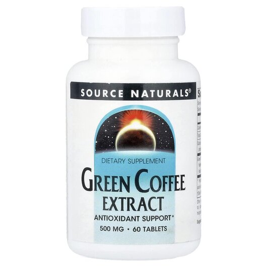 Основне фото товару Green Coffee Extract 500 mg, Екстракт Зеленої кави, 60 таблеток