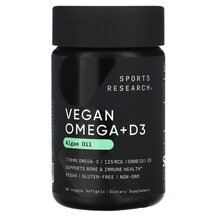 Веганська Омега-3 Vegan Omega-3 Sports Research 60 капсул Веганська Омега-3 Vegan Omega-3 Sports Research 60 капсул
